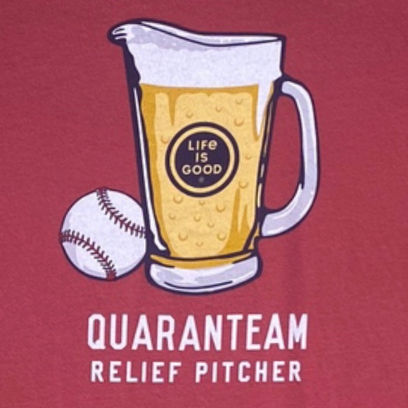 Life is Good Quarantine Relief Pitcher Crusher Tee Shirt Men’s Size XXL Cotton - Picture 4 of 7